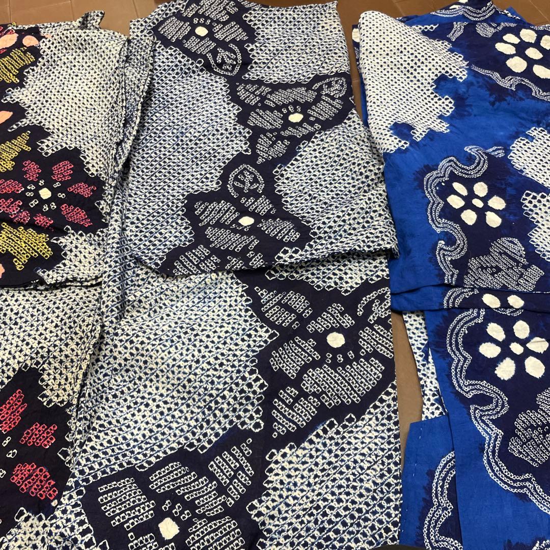 お洒落有松絞り綿浴衣１４枚まとめ売り⭐️藍染⭐️売り切り