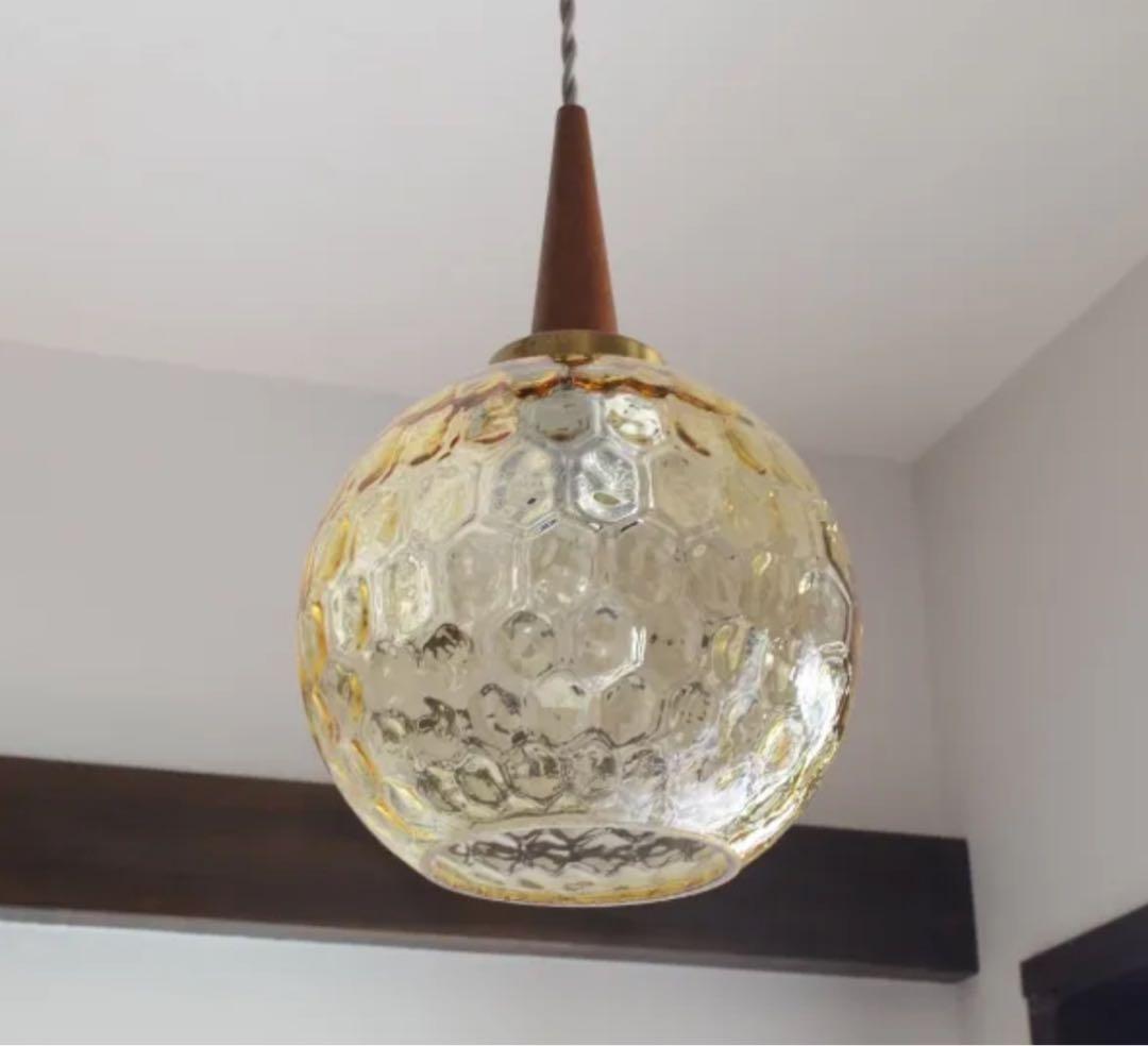 【nomiさま専用】ヴィンテージ デザインガラス ペンダントランプ