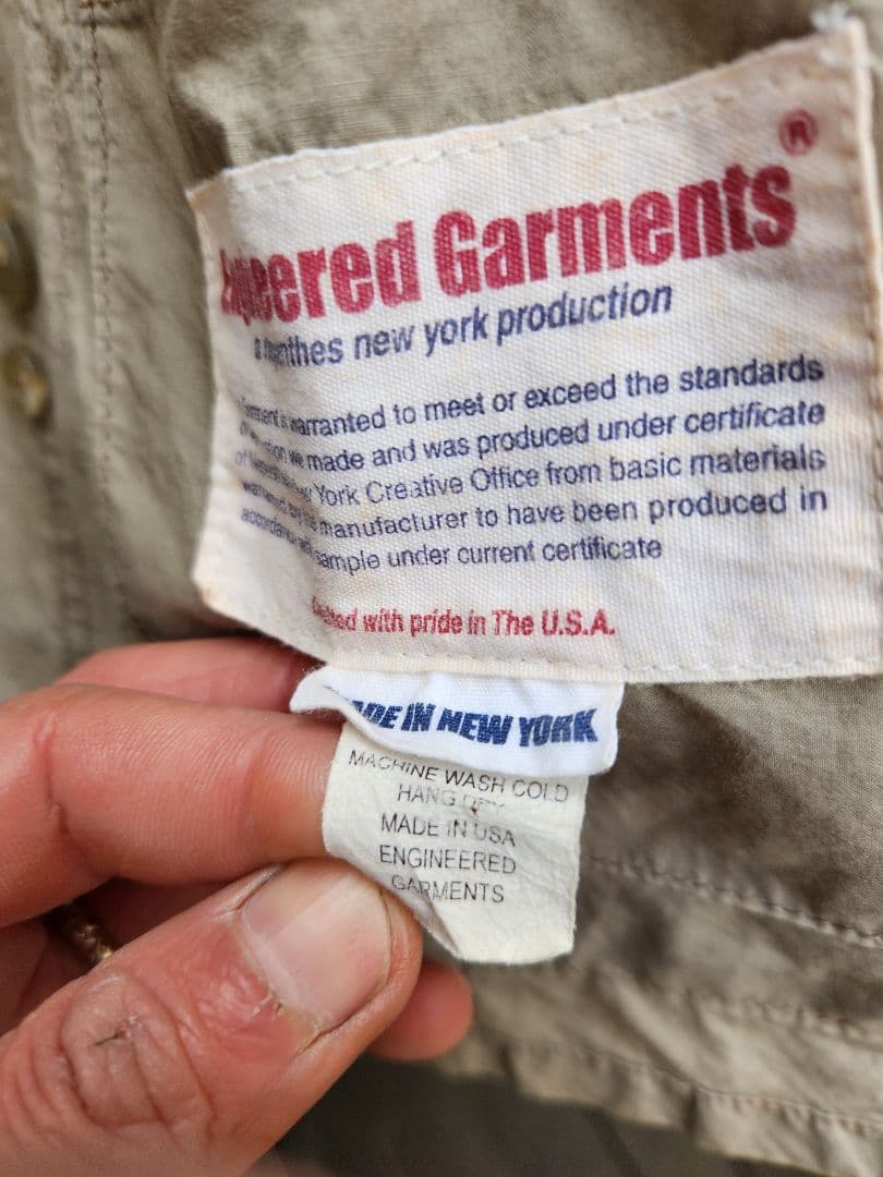 エンジニアードガーメンツ ノーカラーシューティングジャケット