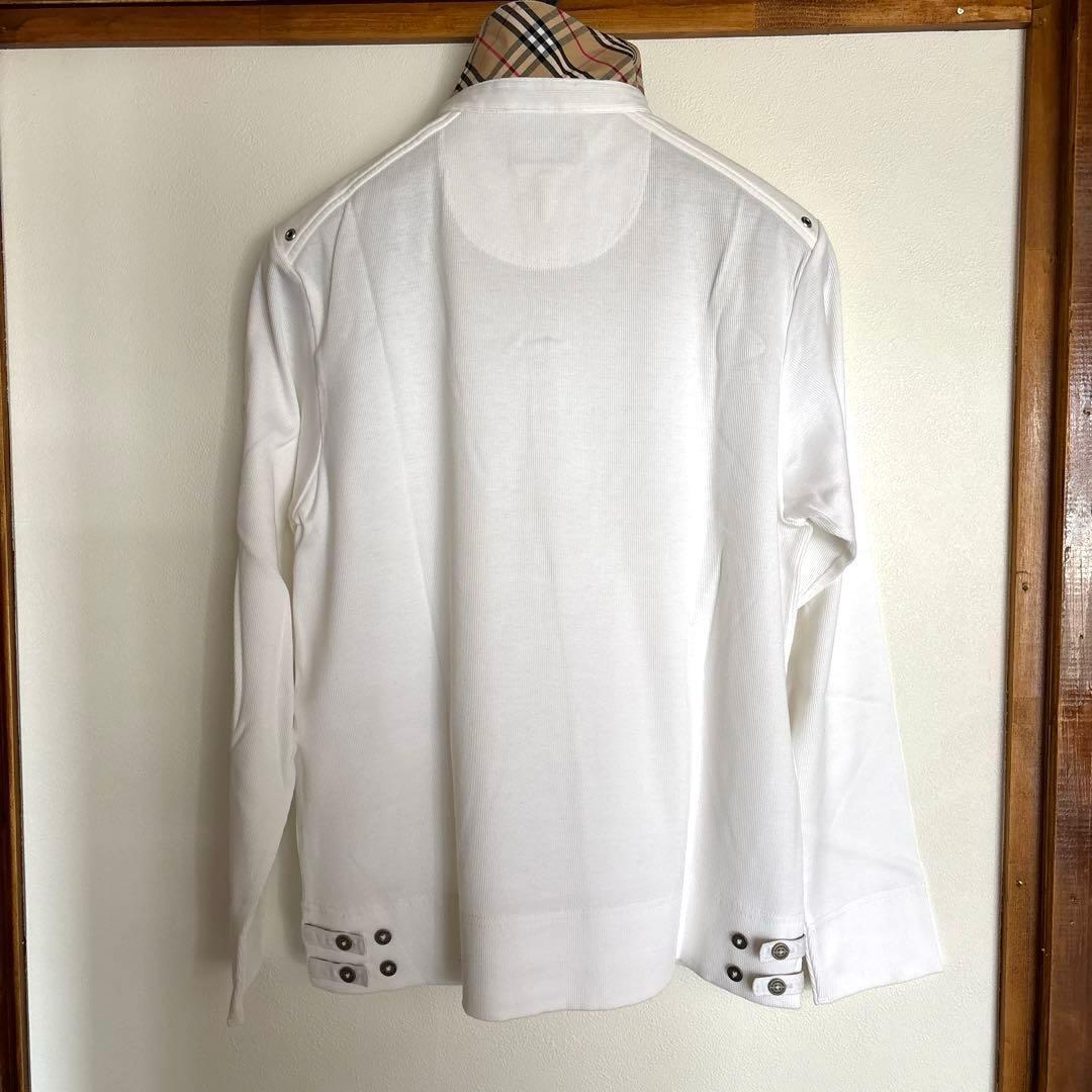 Burberryポロシャツ長袖・白・未使用品4月28日〜5月28日配送出来ません