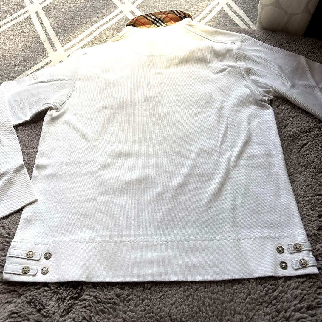 Burberryポロシャツ長袖・白・未使用品4月28日〜5月28日配送出来ません