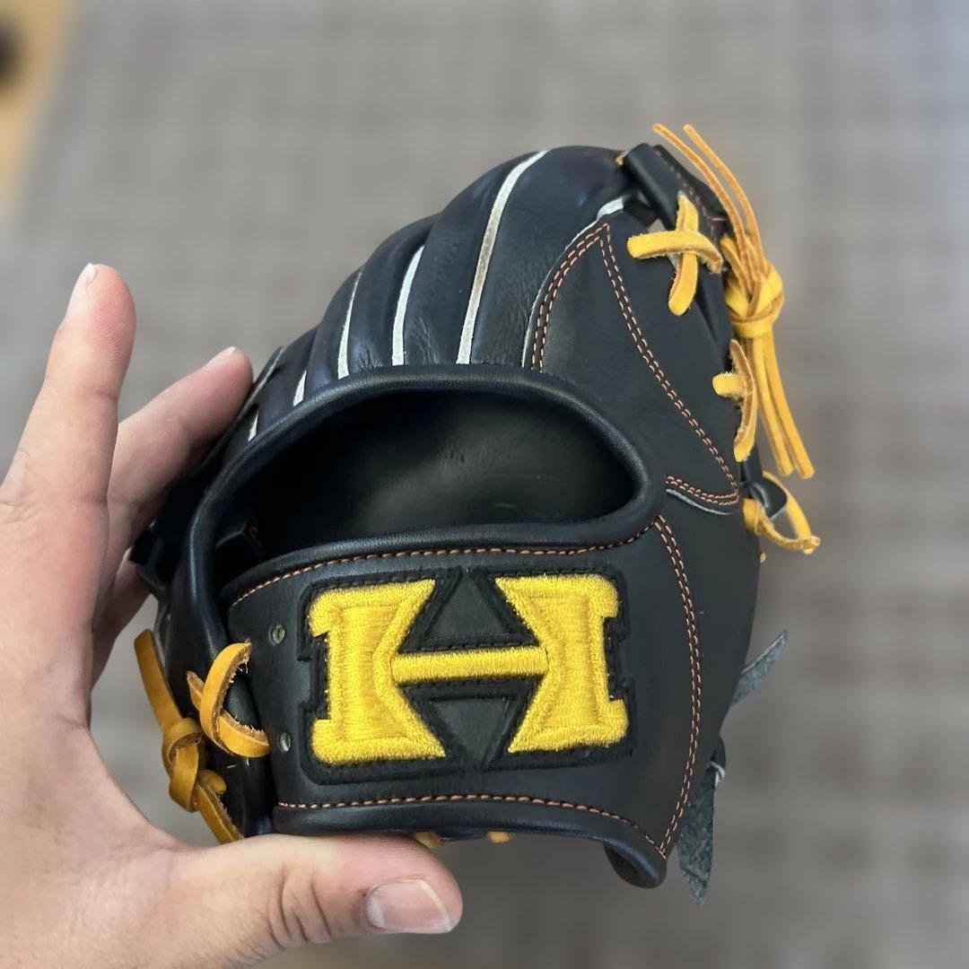 ハイゴールド 軟式グローブ 黒/黄色