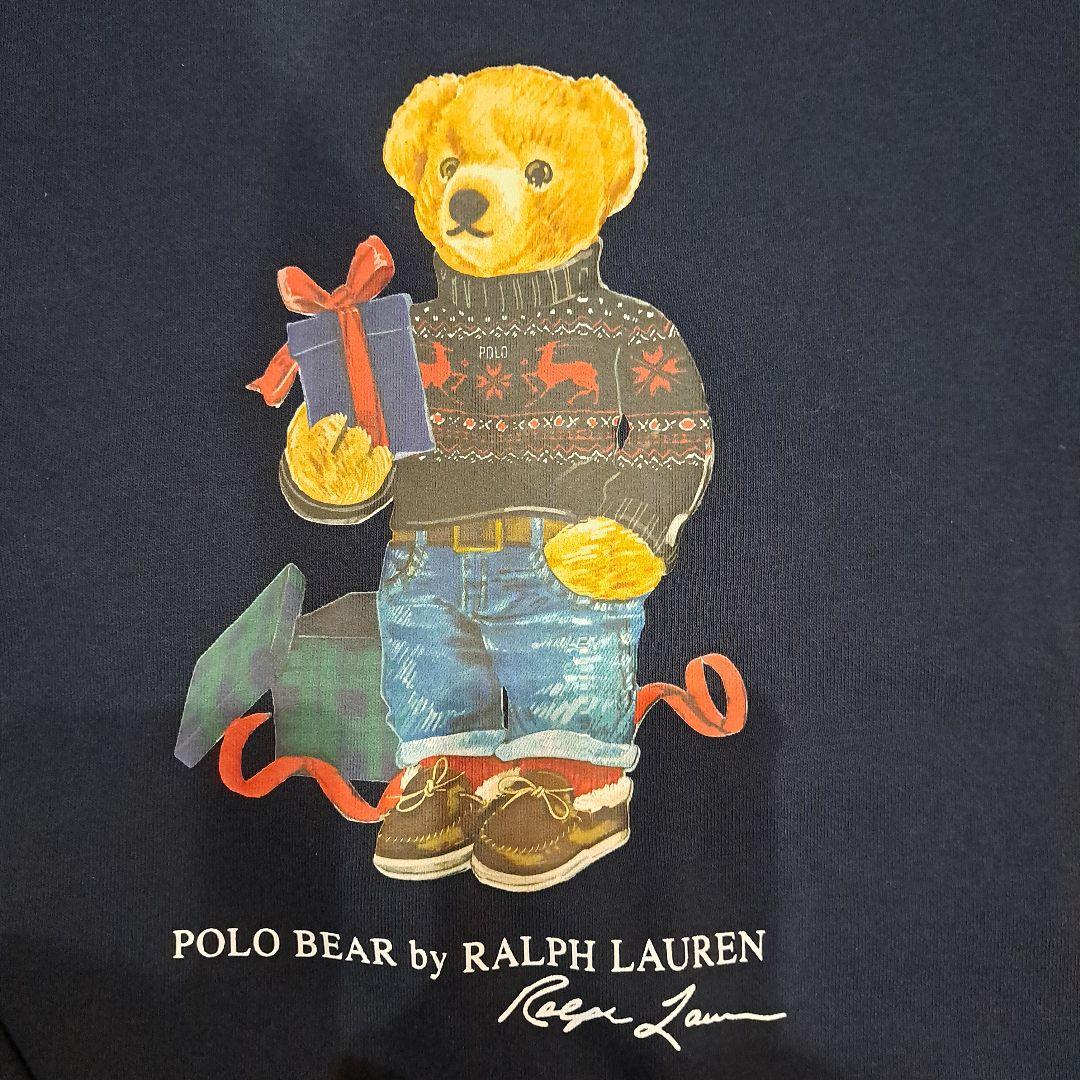 ポロベア ギフト プリント スウェット トレーナー クルーネック　裏起毛
