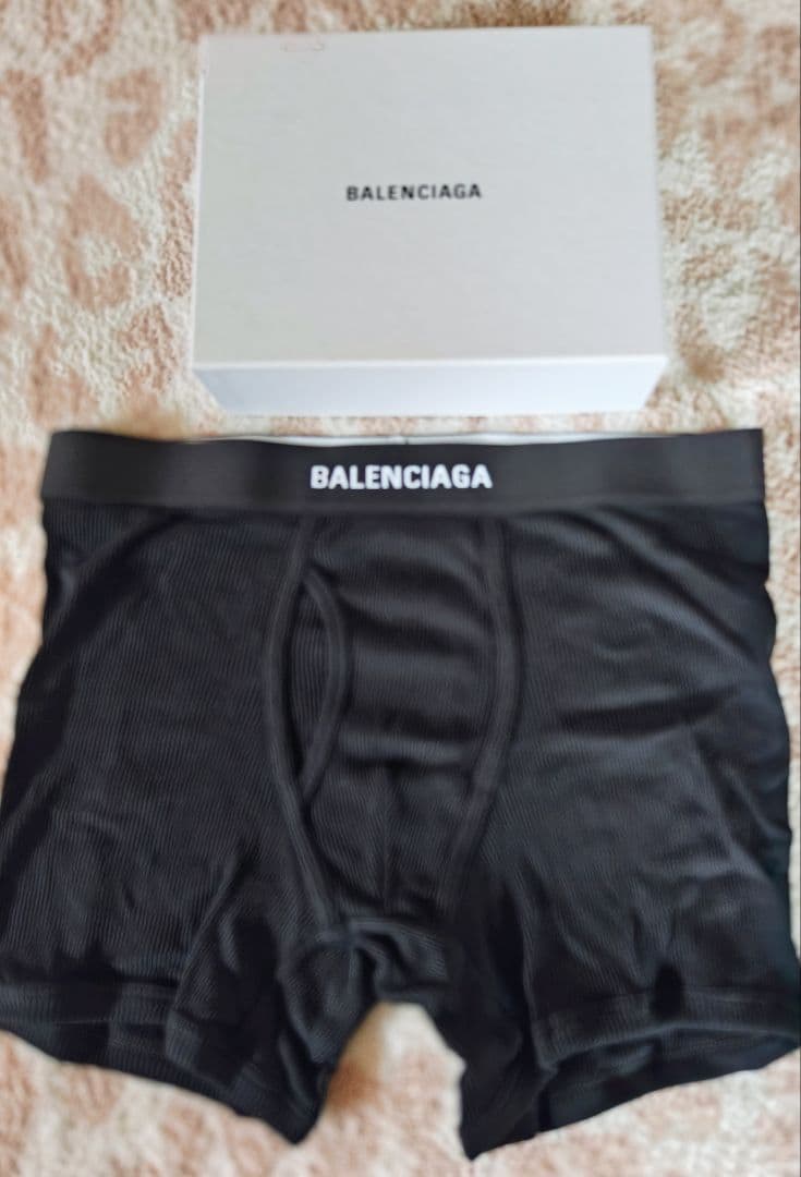 3枚セット　BALENCIAGA ロゴ　ボクサーパンツ　ブラック　正規品　L