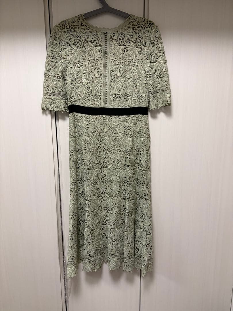 【CELFORD】レースドレス 薄緑色 半袖