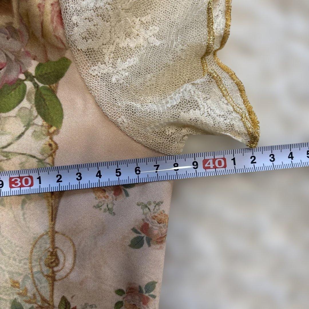 ミハエルネグリン 花柄レース付き半袖チュニック Mサイズ