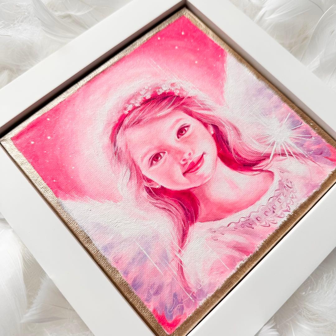 油彩・原画「Sweet angel」絵画・アート・天使・フレーム・油絵