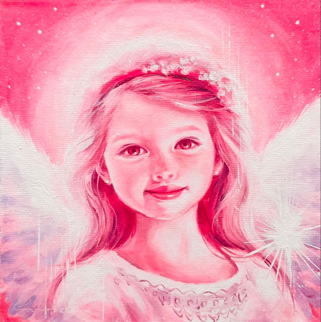 油彩・原画「Sweet angel」絵画・アート・天使・フレーム・油絵