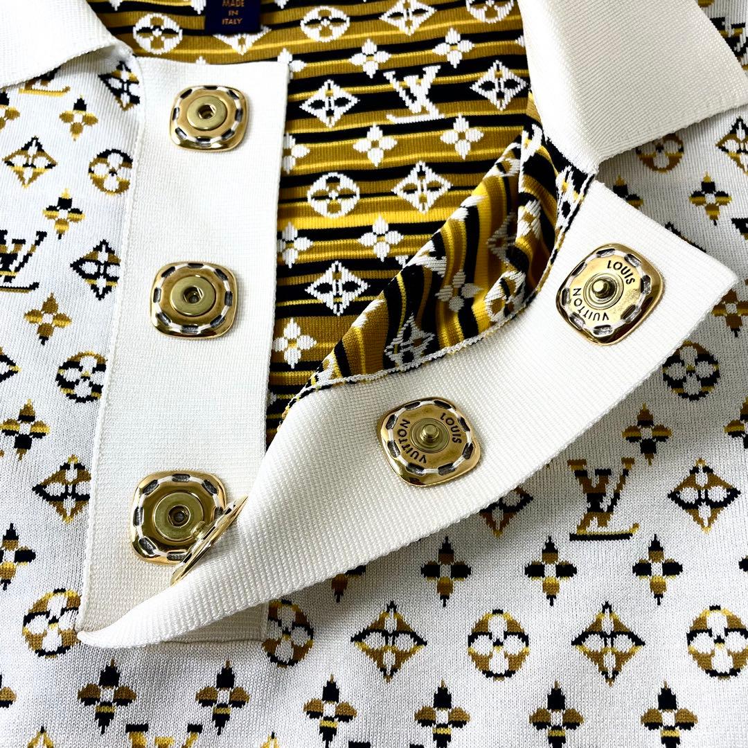 ルイヴィトン パイソンエフェクトモノグラムジャカード ポロドレス ワンピース