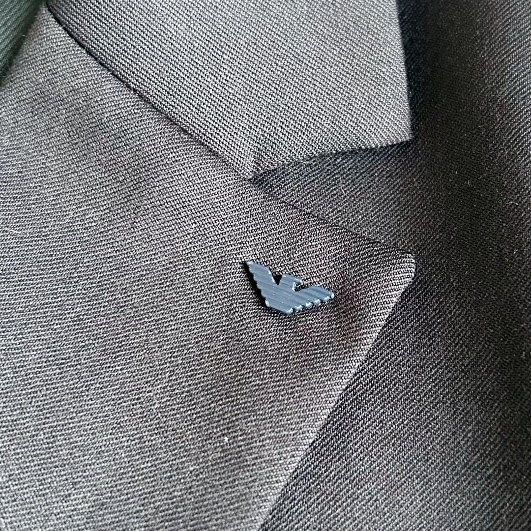 アルマーニ ジュニア　スーツセットアップ　紺　ネイビー　ロゴピンバッジ付き　美品