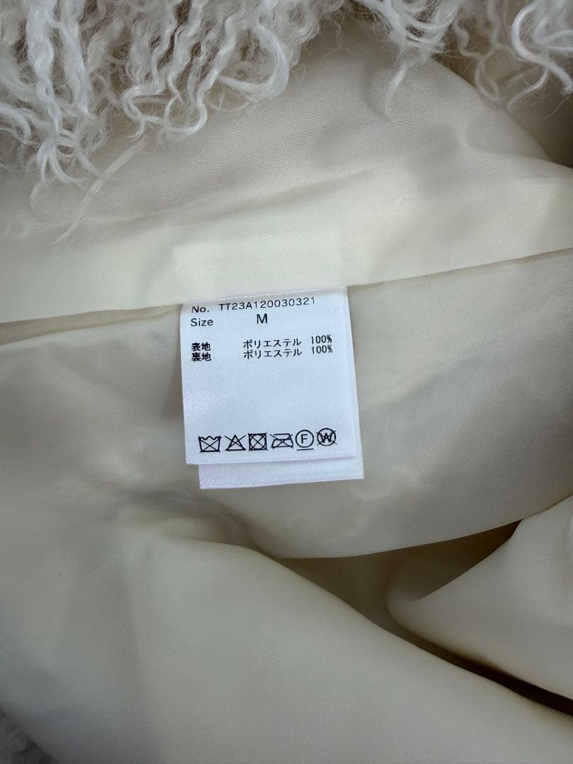 【新品未使用】THE TOE White fur coat Mサイズ