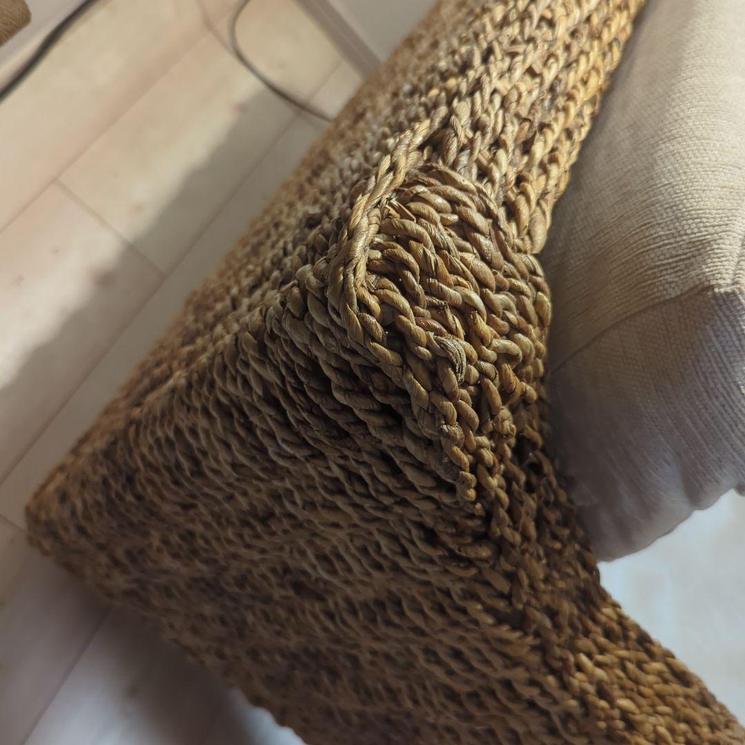 アバカ アジアン エスニック家具 1人掛けソファ ベージュクッション