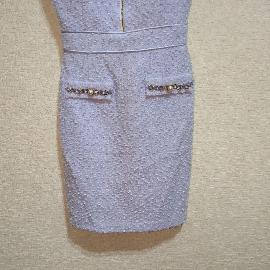 anキャバドレス ブルーノースリーブミニワンピース Sサイズ