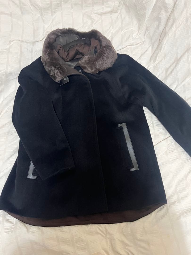 ⭐️とろこげ様⭐️コムサプラチナK.T　アンゴラウール Aラインショートコート