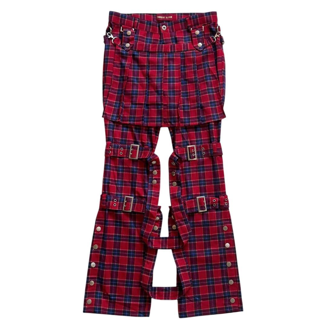 00s BODY LINE ボンテージ チェック パンツ PUNK ユニセックス