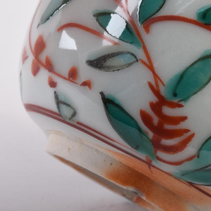 加藤卓男　幸兵衛窯　呉須赤絵　鳥草文　酒杯　盃　共箱　V　7249