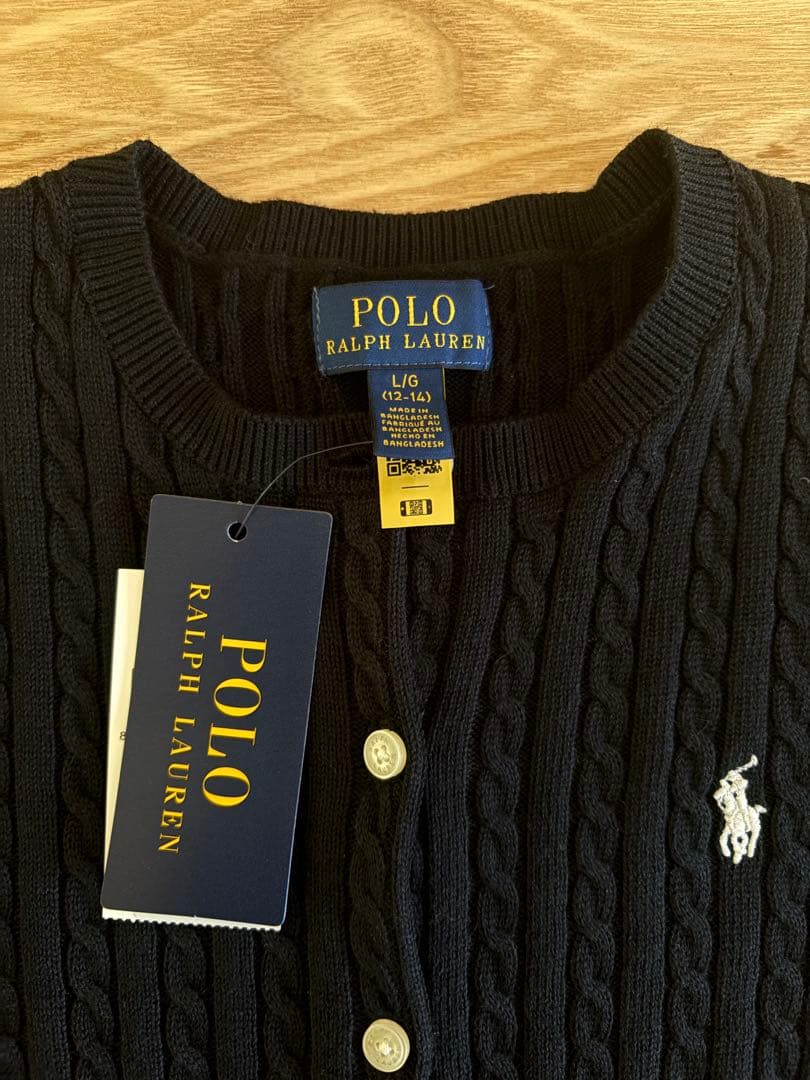 ラルフローレンRalph Laurenケーブルニットカーディガン ブラック S