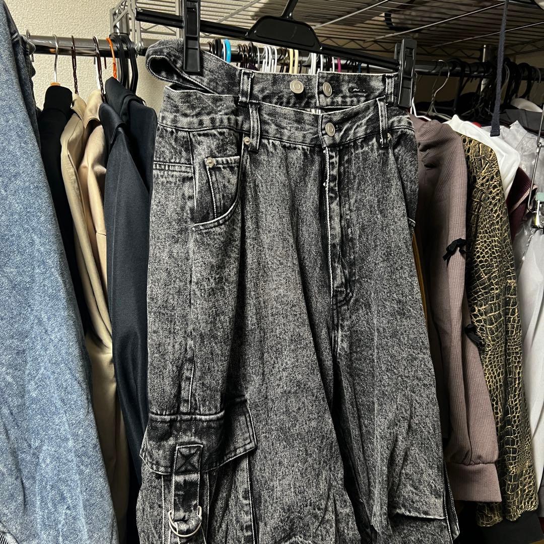 まあたそ　BEFTEY ぽけふぉーギャルワーカーパンツ　カーゴパンツ　デニム　黒