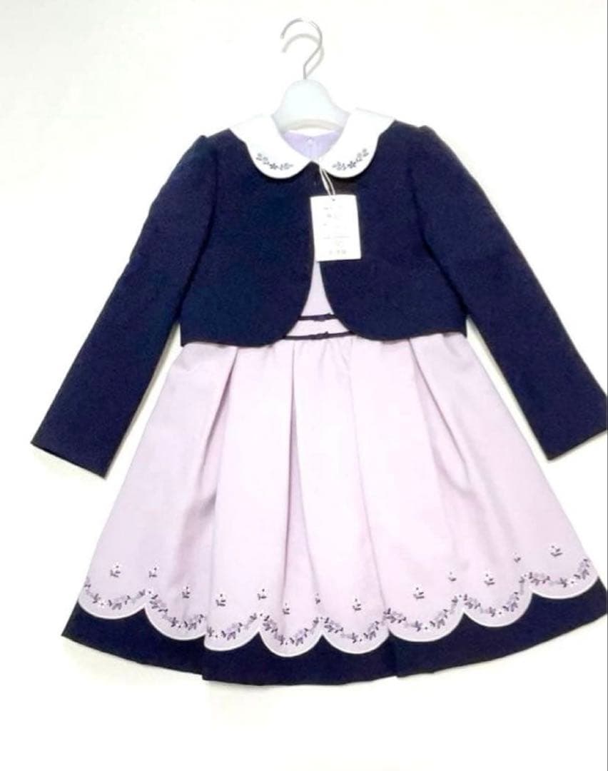 専用新品✨ジャケット付き、花柄刺繍ドレス 130