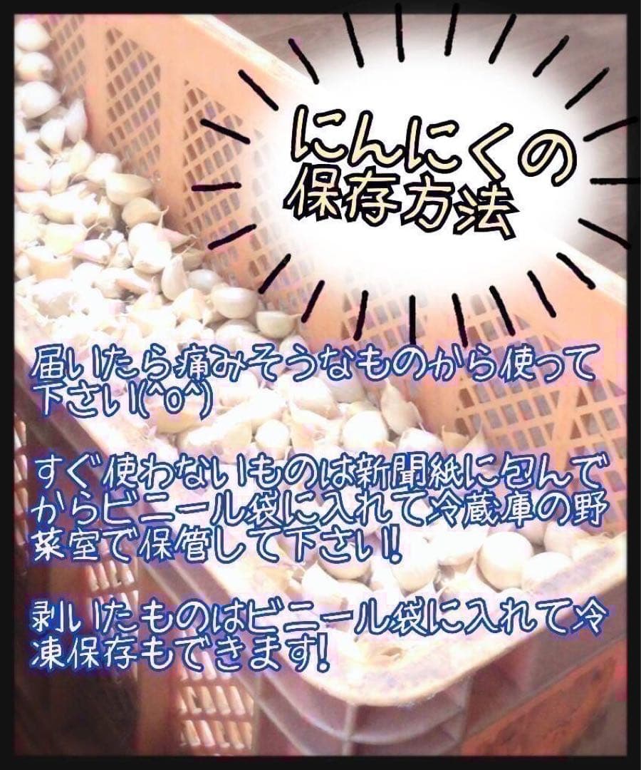 【青森県産】最高級品種 新物ホワイト六片 にんにく バラ　10kg