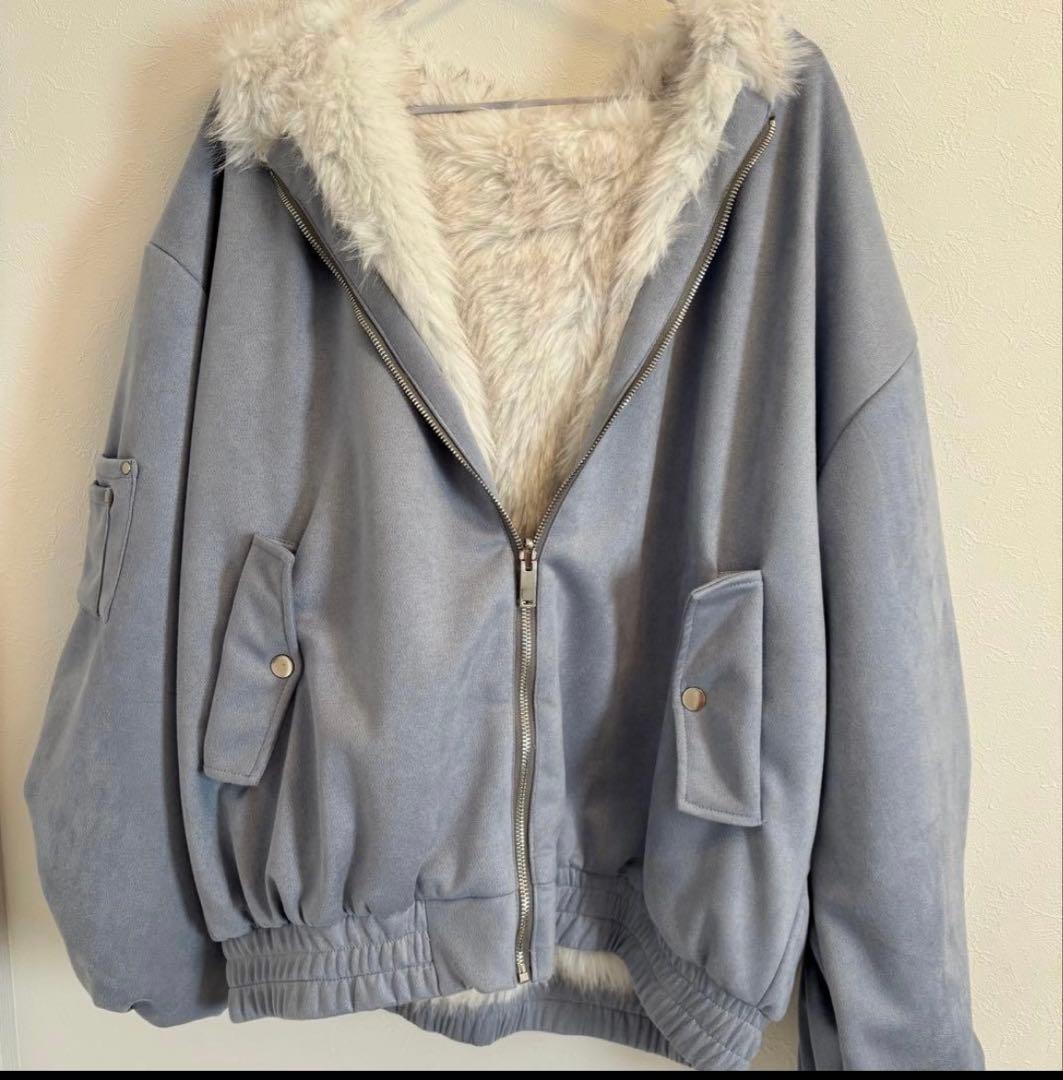Sサイズ Ria（リア） リバーシブル ファー ブルーアウター