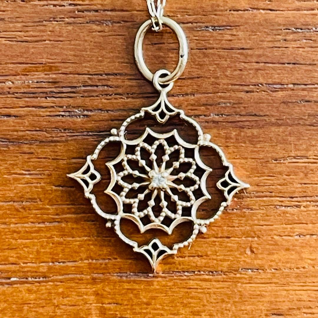 agete K10 アラベスクダイヤ　ロングネックレス　2WAY仕様