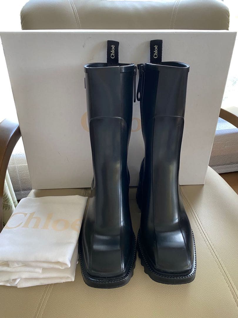 Chloé ブラック 37 レインブーツ ヒール