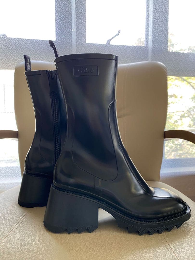 Chloé ブラック 37 レインブーツ ヒール
