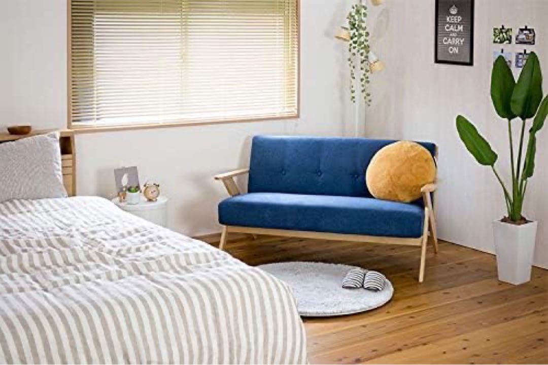 クッション2人掛けソファ/ダークブラウン