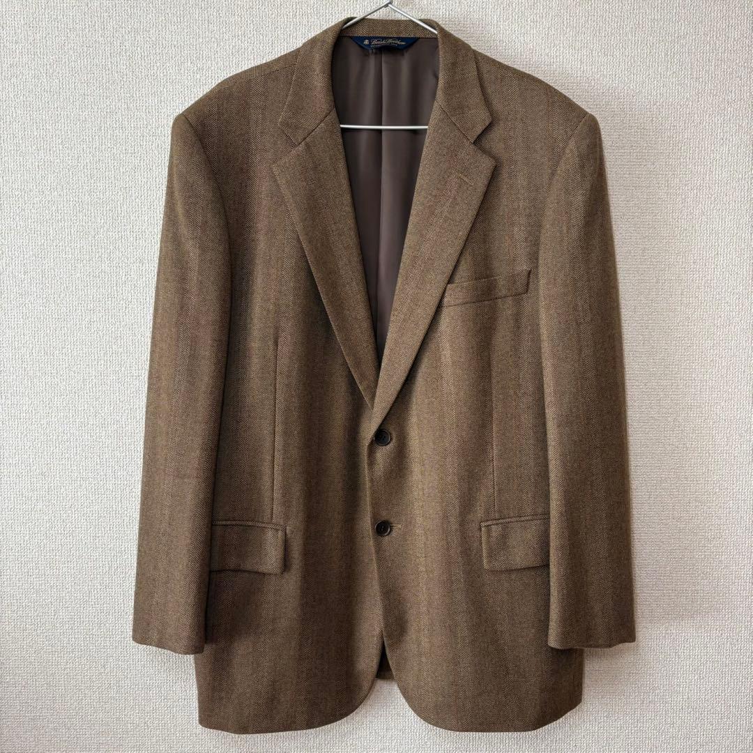 【美品】ブルックスブラザーズ ヘリンボーン ジャケット 茶 42REG L〜XL