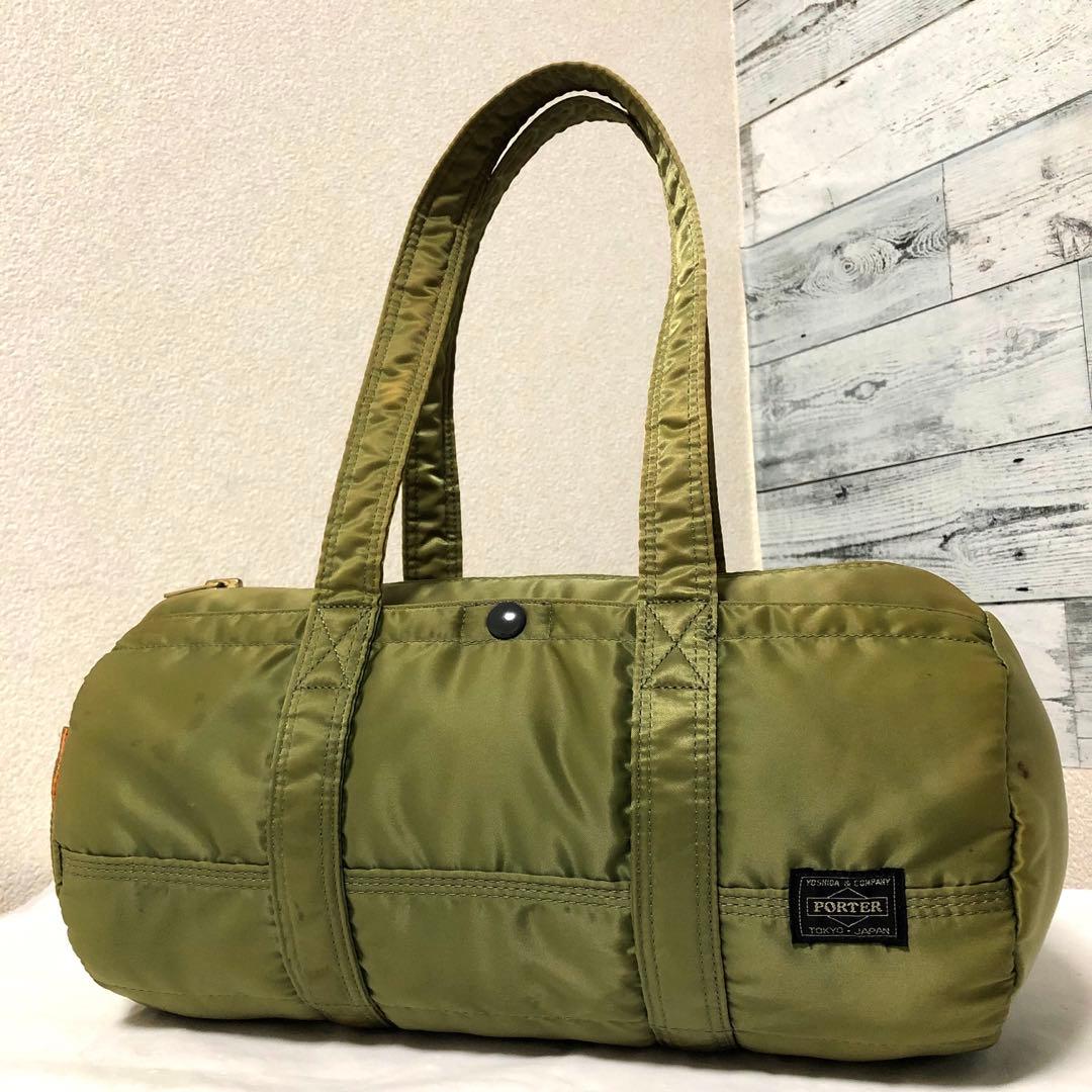 人気✨美品 ポーター タンカー ダッフル ドラム ミニボストンバッグL セージ