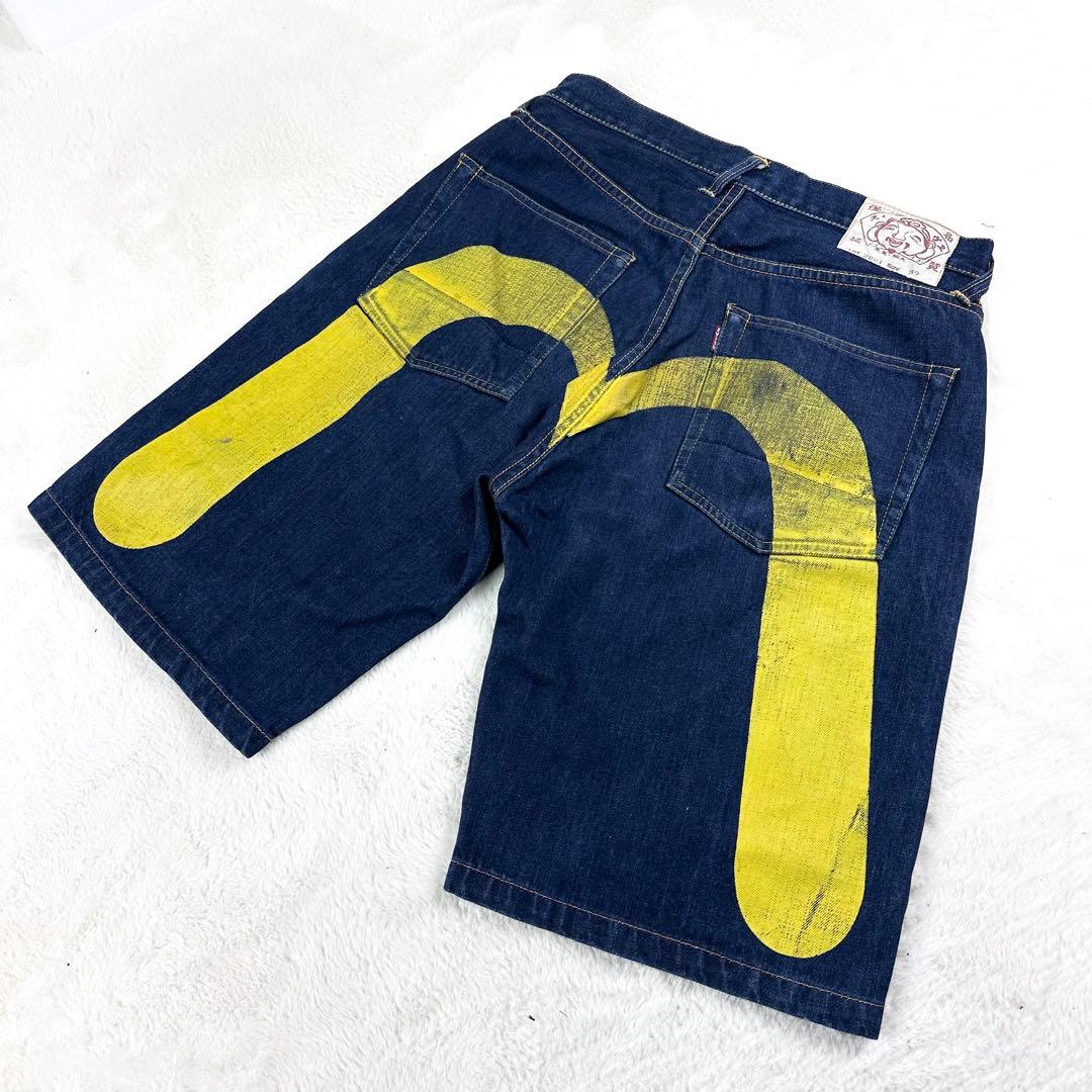 【美品】エヴィス エビス 大黒 ビッグカモメ ハーフパンツ デニム ジーンズ
