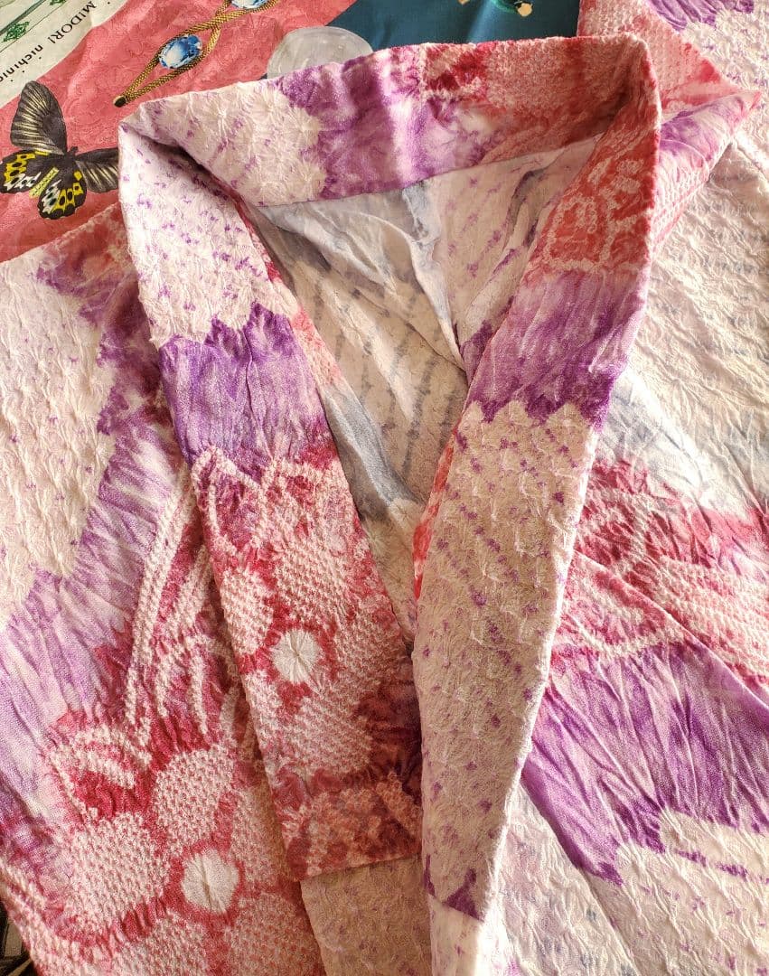 ■有松鳴海絞り 浴衣 ピンク