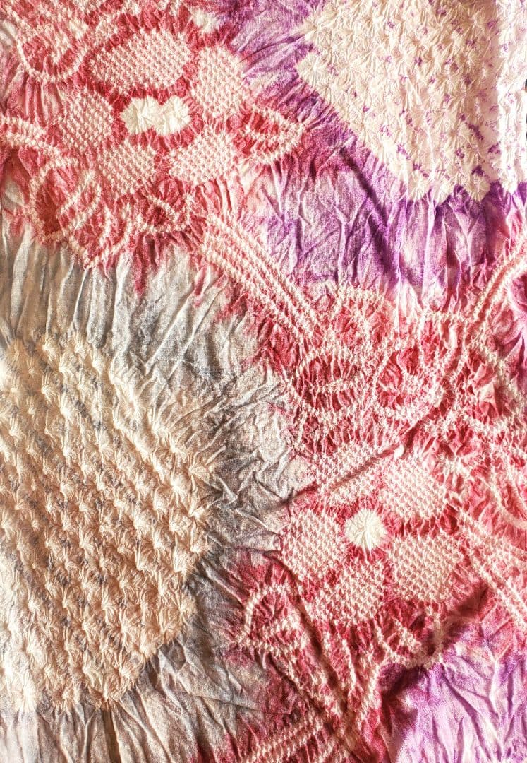 ■有松鳴海絞り 浴衣 ピンク