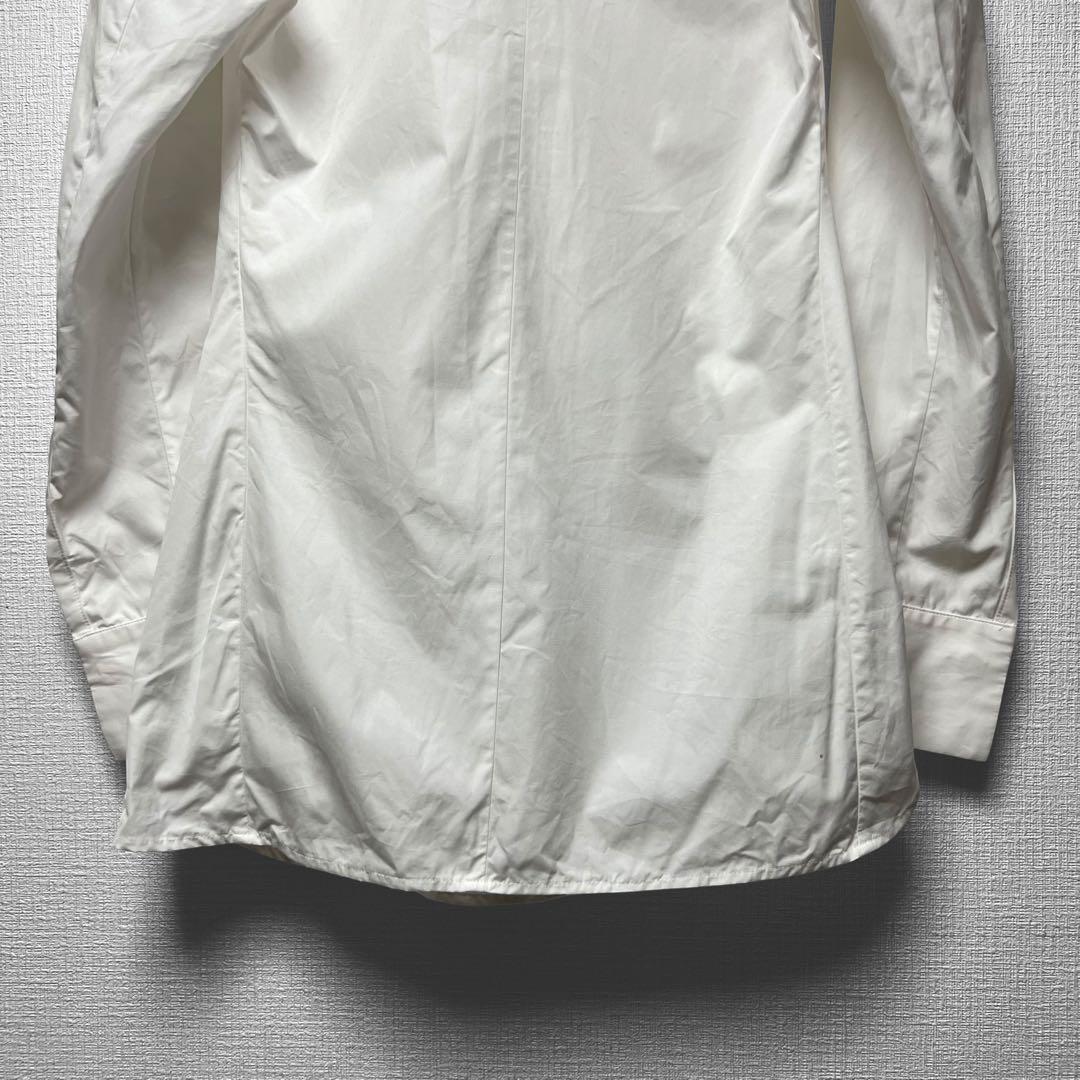 ヨウジヤマモトファム 斜めボタン 変形デザインシャツ スナップボタン 比翼仕立て