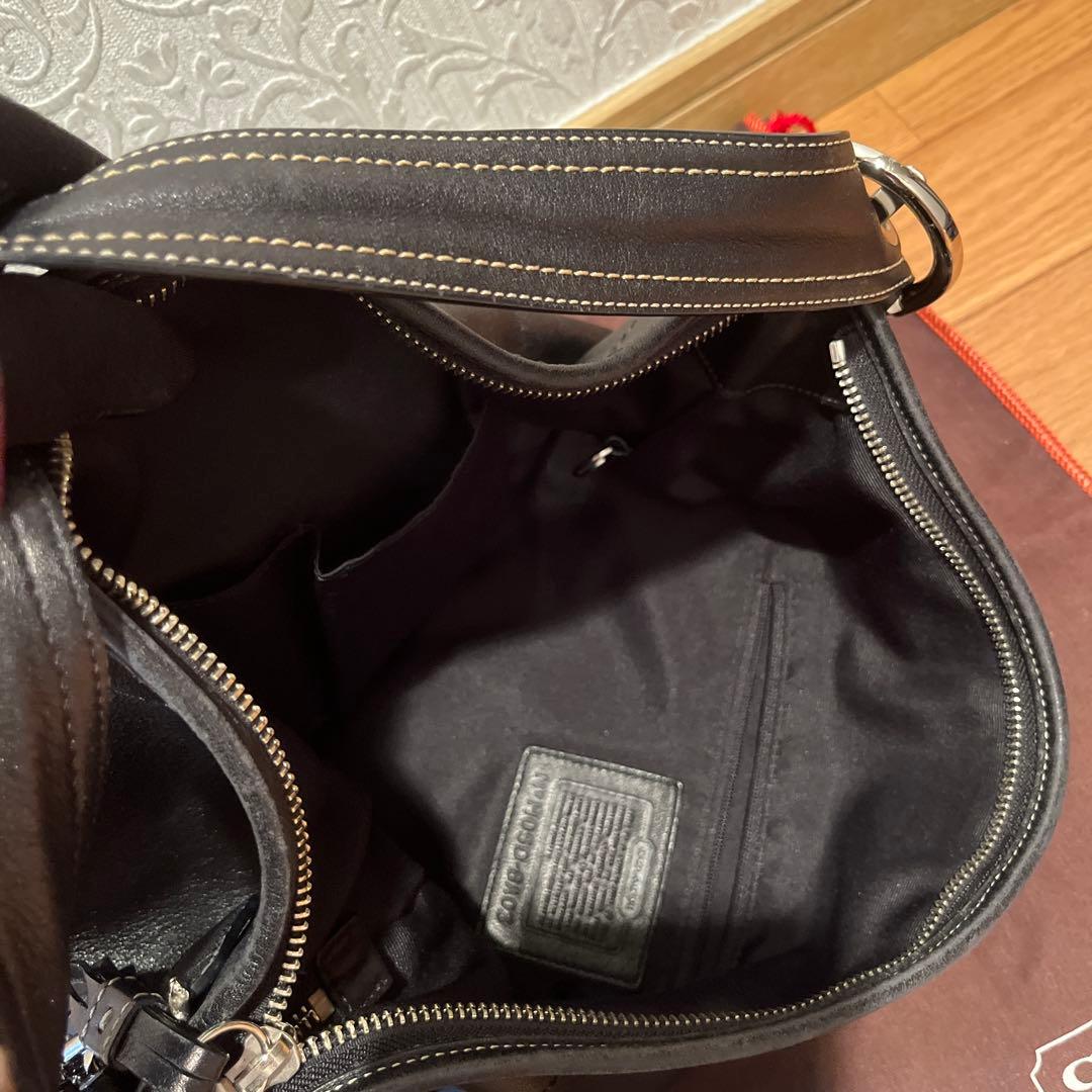 極美品✨COACH ブラックレザー ショルダーバッグ