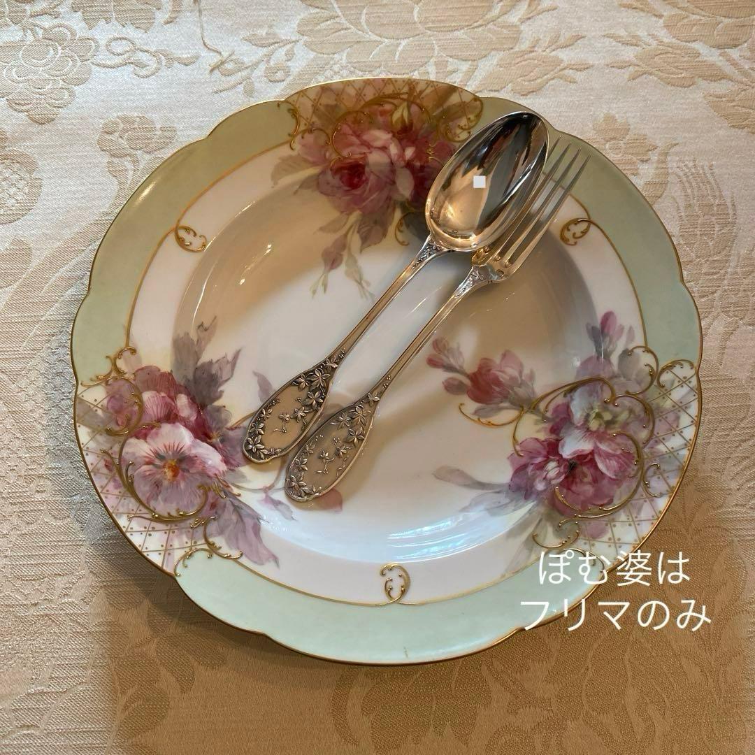 【フランス／E.Lefebvre】純銀／デザートフォーク＆スプーン