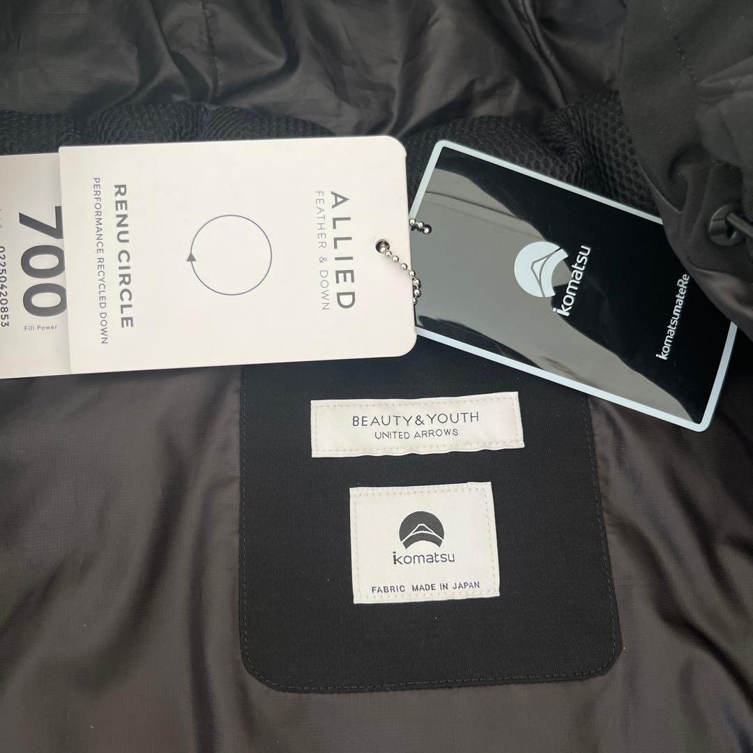 新品タグ付き【BEAUTY&YOUTH】小松マテーレダウンジャケット ブラックL