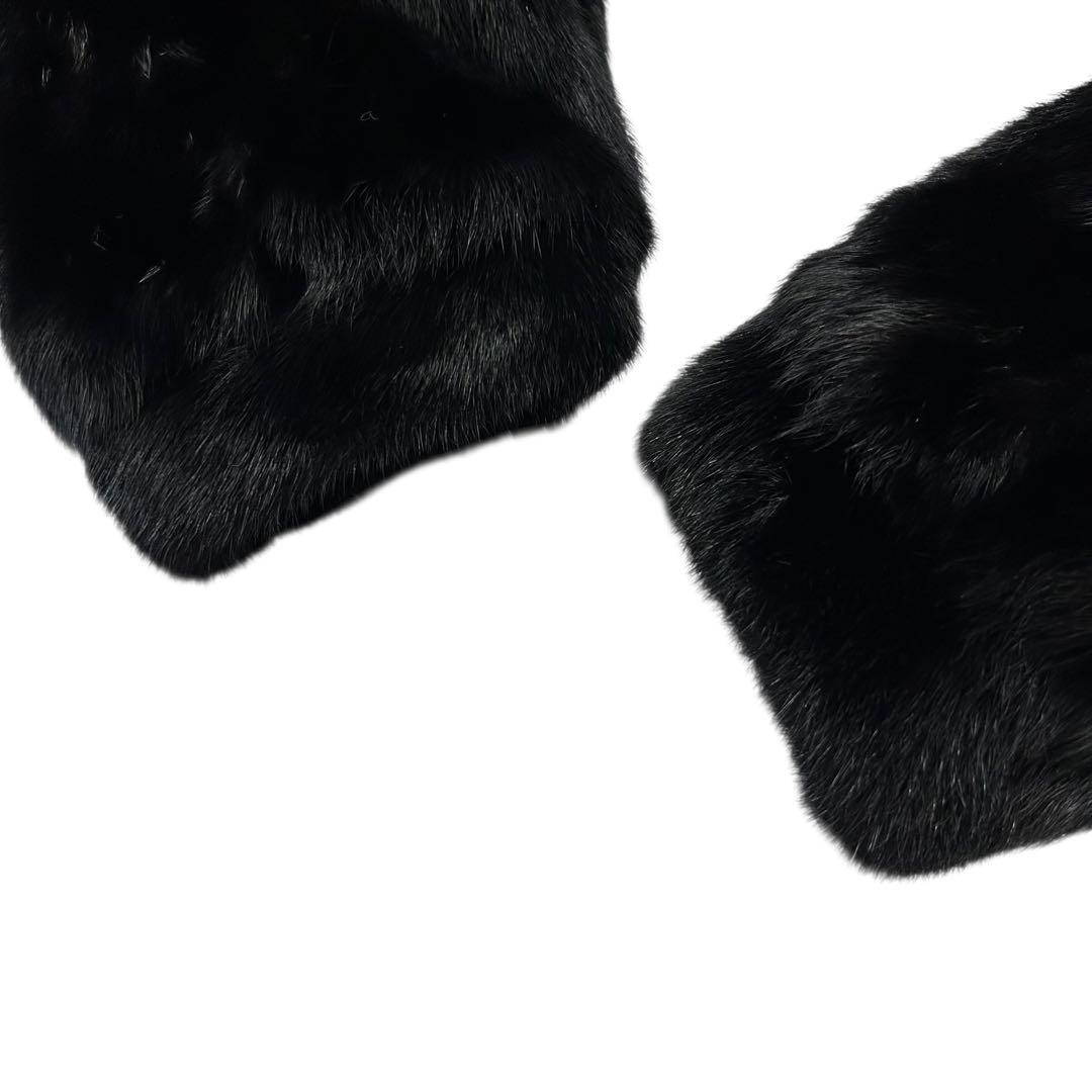 美品 SAGA MINK ミンクファーコート 短丈 レディースM ブラック