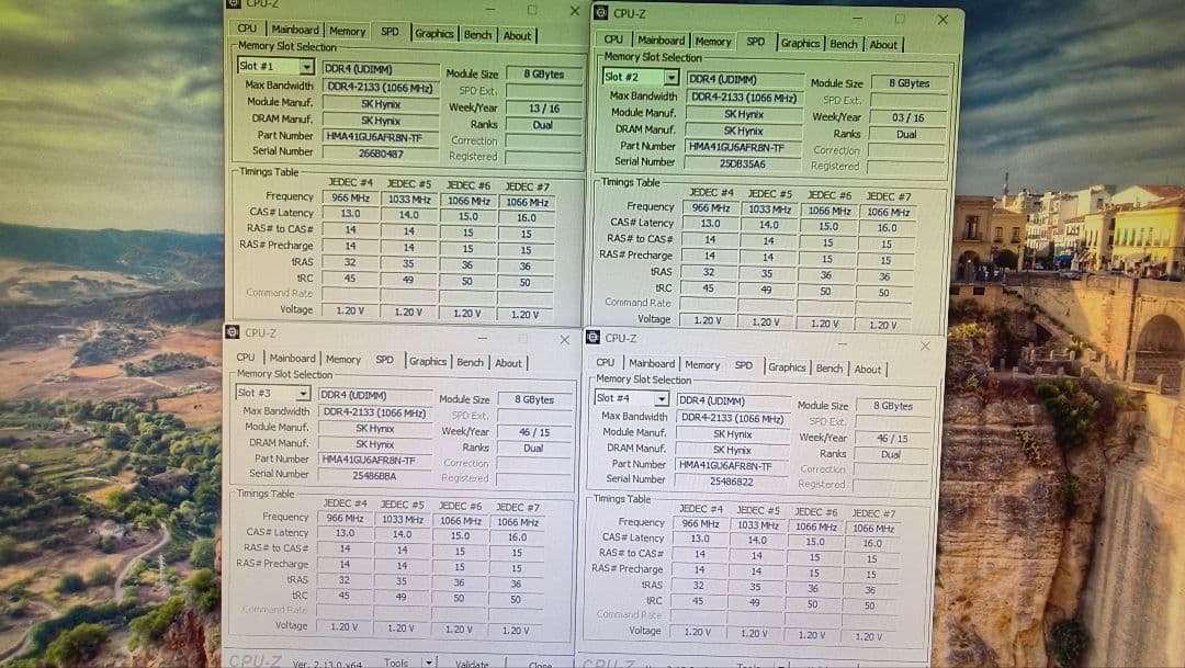 DDR4 8GBx4枚 32GB pc4-2133P 動作確認済み ②