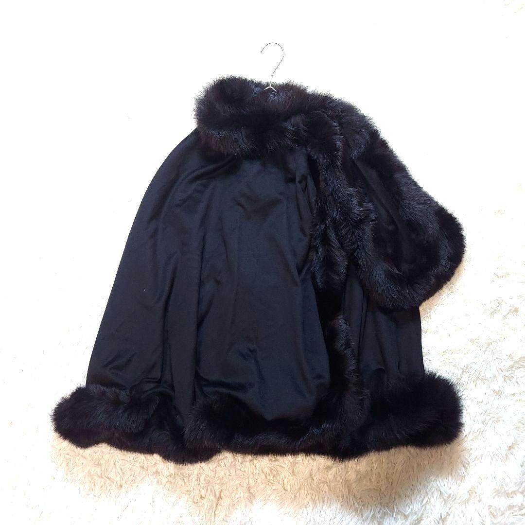 WB　ホワイトベアー　ブルーフォックス　シルク100％　ポンチョ　希少デザイン