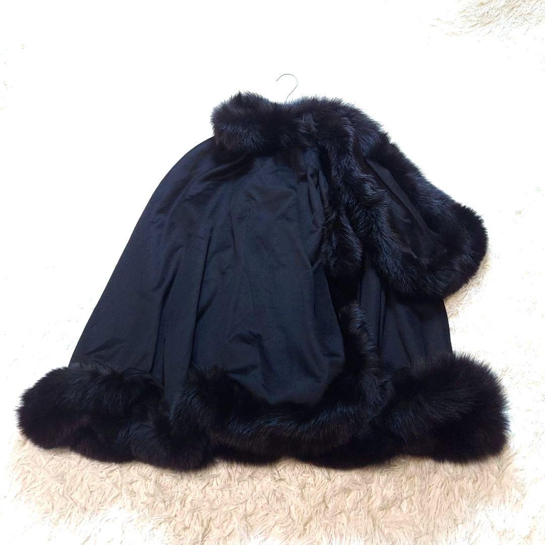 WB　ホワイトベアー　ブルーフォックス　シルク100％　ポンチョ　希少デザイン