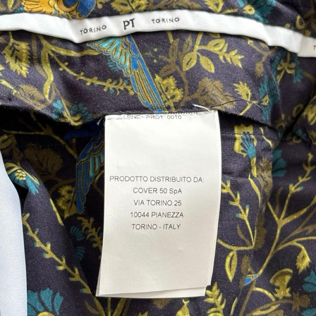 【美品】PT TORINO スラックス ネイビー 48 L ヘリンボーン 春秋冬