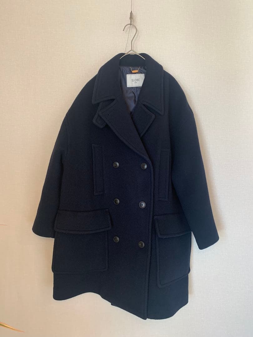 SLOBE IENA ビッグPコート　ジャケット　ネイビー