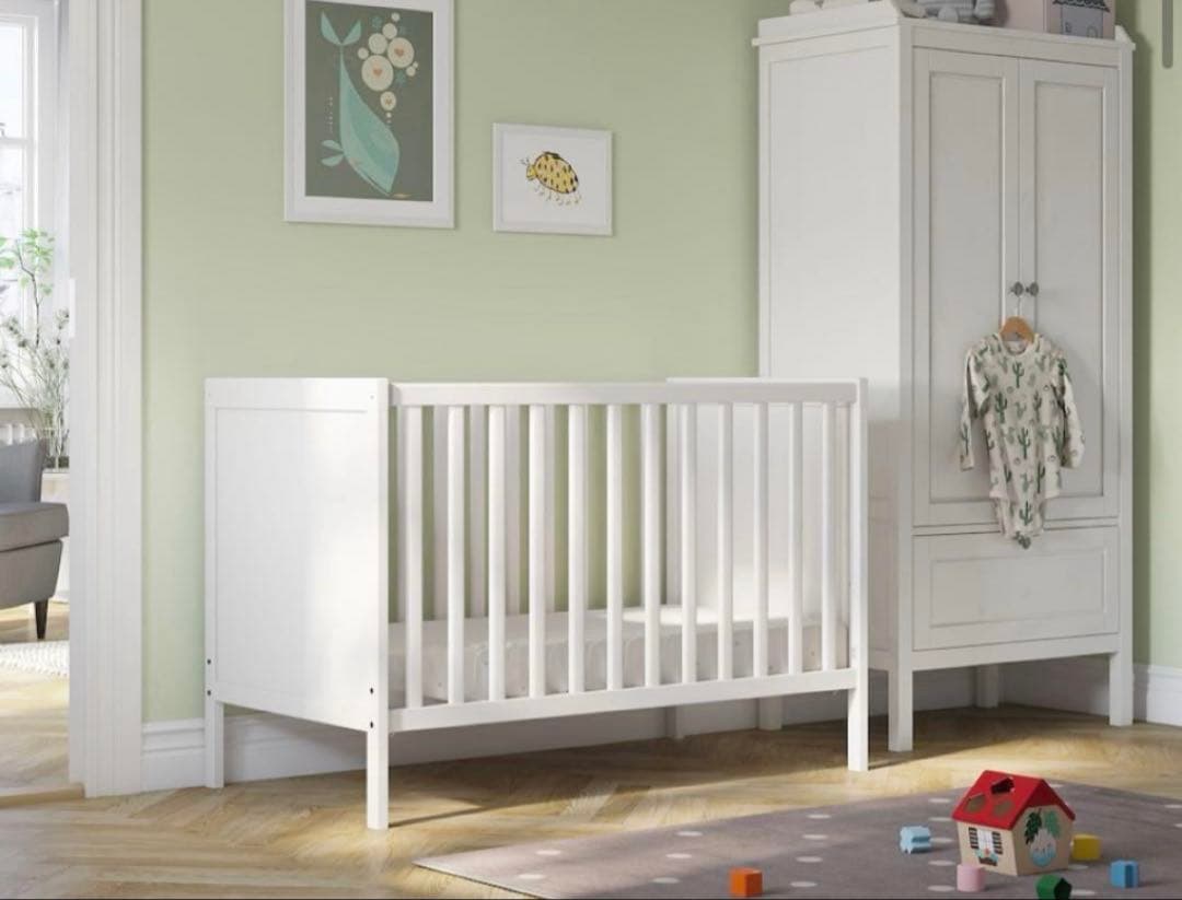 IKEA ベビーベッド ホワイト 木製