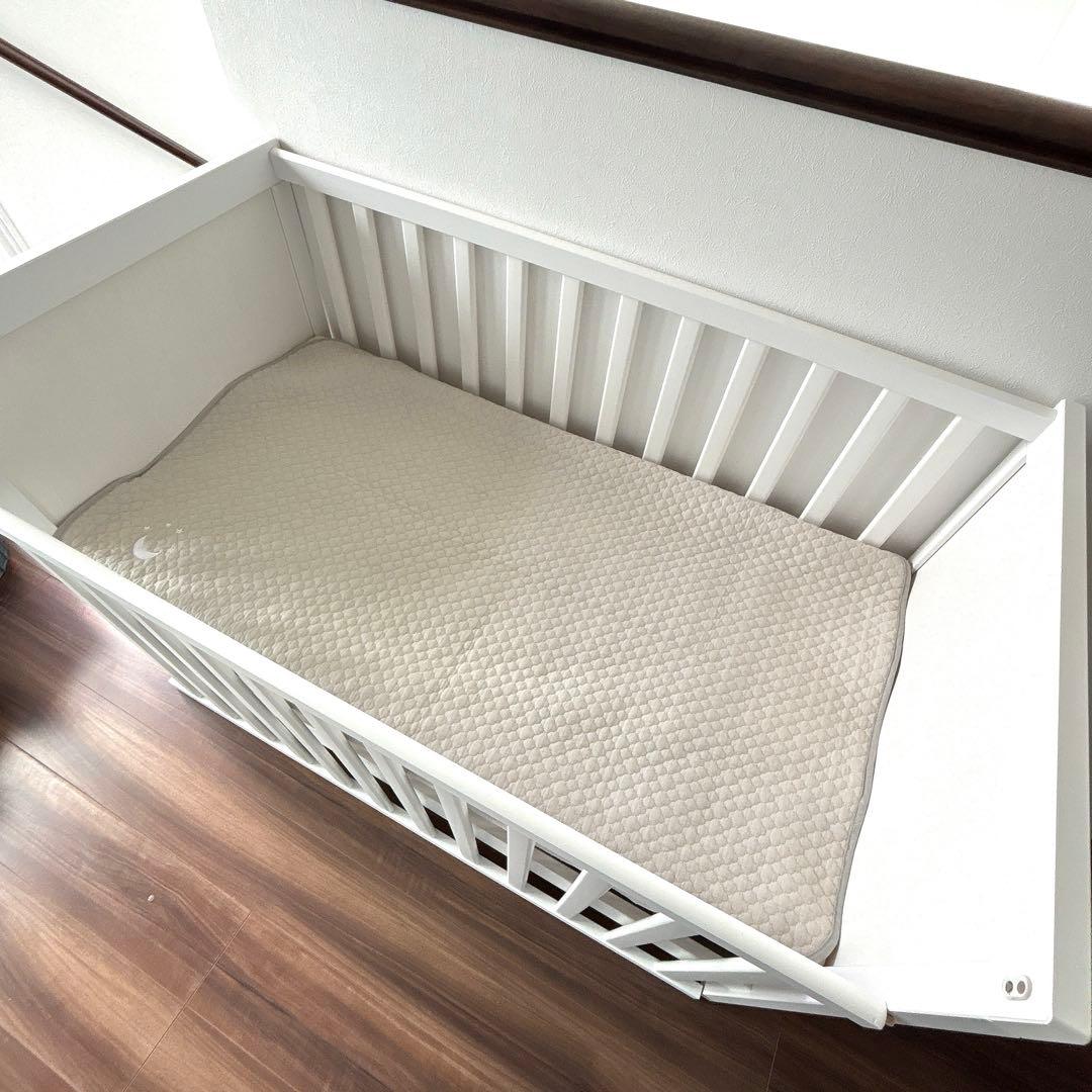 IKEA ベビーベッド ホワイト 木製