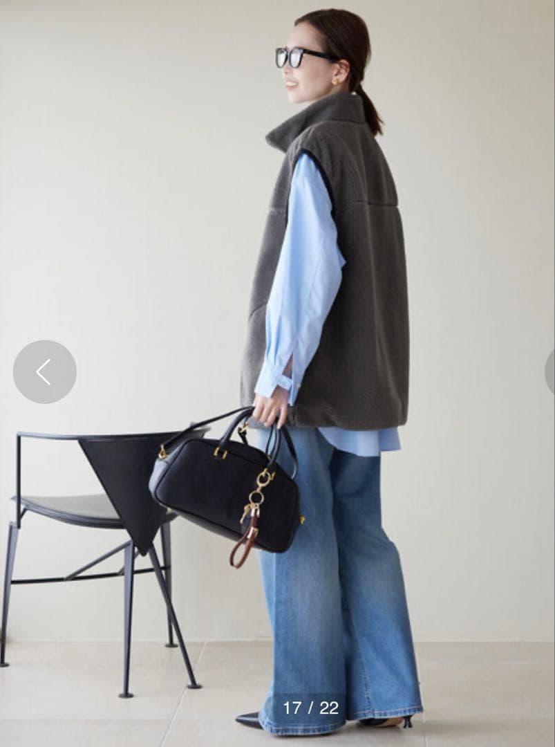 SLOBE IENA ボアスタンドベスト グレー