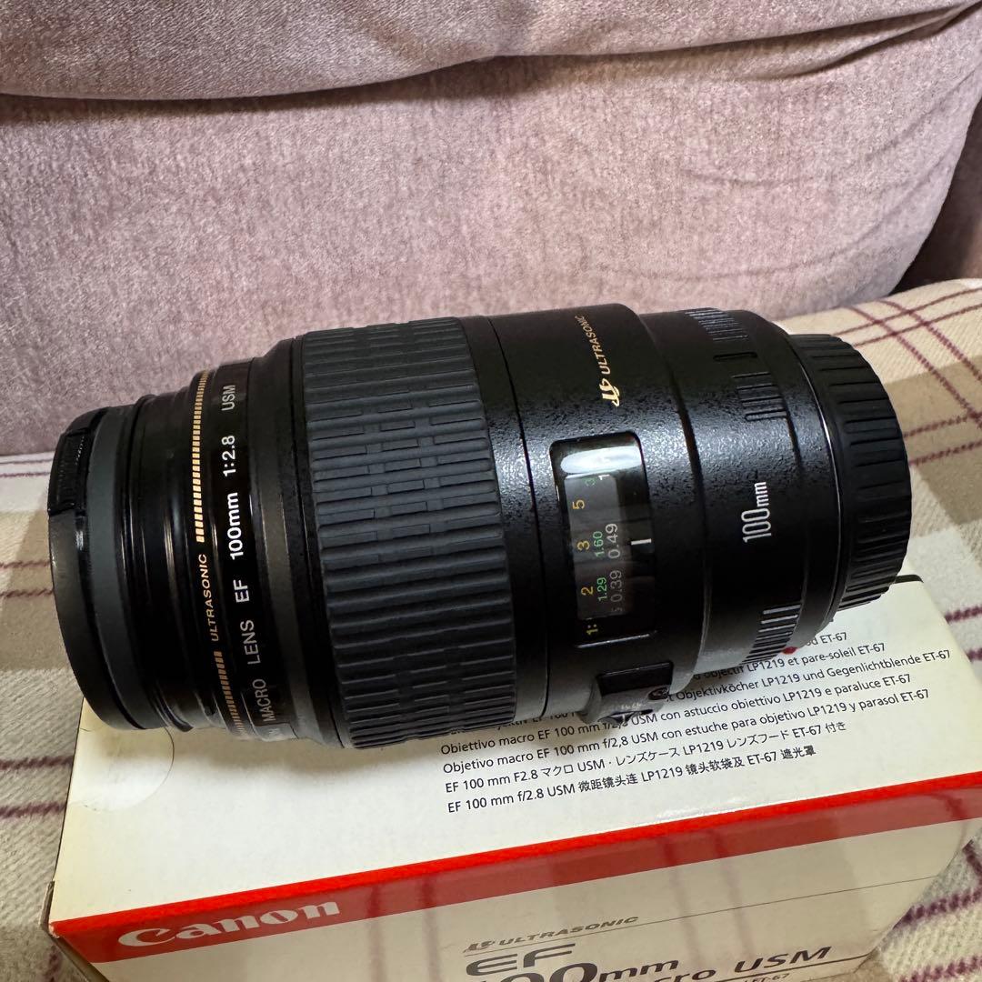 【完動品】Canon EF 100mm F2.8 MACRO USM 三脚座付き