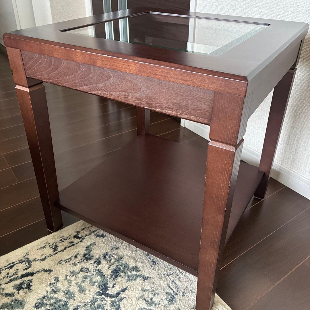 マルニ木工　maruni　ネストテーブル　ガラスサイドテーブル