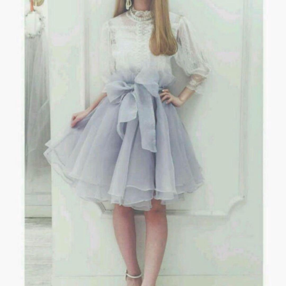 la belle Etude ボリュームオーガンジーミニスカート